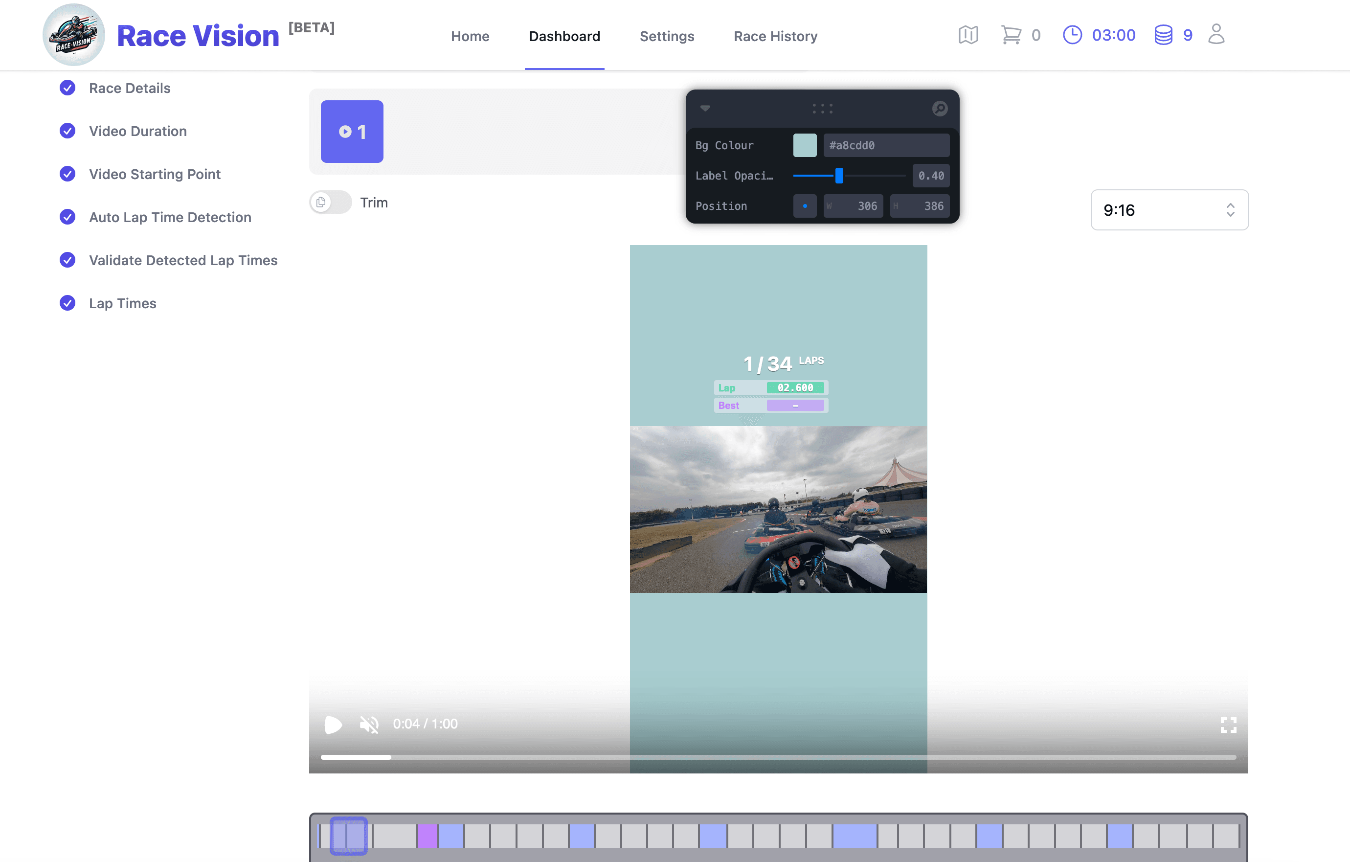 Race Reel Editor
